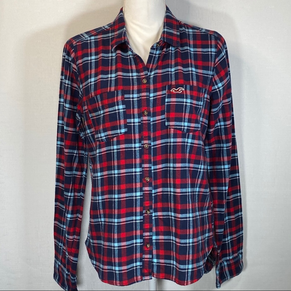 Hollister Plaid Button up Long Sleeve Flannel Top
